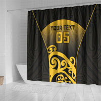 Custom Motueka High School Shower Curtain Maori Koru Pattern LT05 - Polynesian Pride