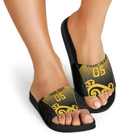 Custom Motueka High School Slide Sandals Maori Koru Pattern LT05 - Polynesian Pride