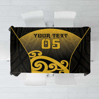 Custom Motueka High School Tablecloth Maori Koru Pattern LT05 Black - Polynesian Pride