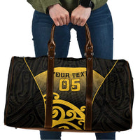 Custom Motueka High School Travel Bag Maori Koru Pattern LT05 Black - Polynesian Pride