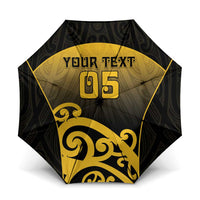 Custom Motueka High School Umbrella Maori Koru Pattern LT05 One Size Folded 11.42 inch Opened Diameter 37.4 inch Black - Polynesian Pride