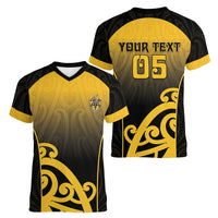 Custom Motueka High School Women V-Neck T-Shirt Maori Koru Pattern LT05 - Polynesian Pride