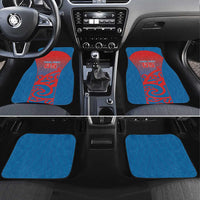 Custom St Joseph's Maori Girls' College Car Mats Maori Koru Pattern LT05 Set 4pcs Blue - Polynesian Pride