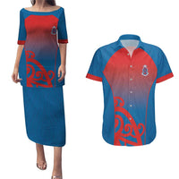 Custom St Joseph's Maori Girls' College Couples Matching Puletasi and Hawaiian Shirt Maori Koru Pattern