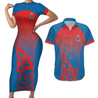 Custom St Joseph's Maori Girls' College Couples Matching Short Sleeve Bodycon Dress and Hawaiian Shirt Maori Koru Pattern