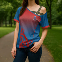Custom St Joseph's Maori Girls' College Cross Shoulder Shirt Maori Koru Pattern LT05 - Polynesian Pride
