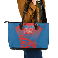 Custom St Joseph's Maori Girls' College Leather Tote Bag Maori Koru Pattern LT05 - Polynesian Pride