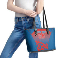 Custom St Joseph's Maori Girls' College Leather Tote Bag Maori Koru Pattern LT05 - Polynesian Pride