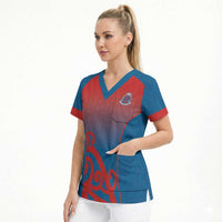 Custom St Joseph's Maori Girls' College Scrub Top Maori Koru Pattern LT05 - Polynesian Pride