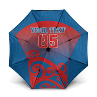 Custom St Joseph's Maori Girls' College Umbrella Maori Koru Pattern LT05 One Size Folded 11.42 inch Opened Diameter 37.4 inch Blue - Polynesian Pride