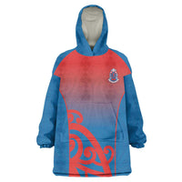 Custom St Joseph's Maori Girls' College Wearable Blanket Hoodie Maori Koru Pattern LT05 One Size Blue - Polynesian Pride
