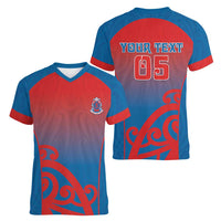 Custom St Joseph's Maori Girls' College Women V-Neck T-Shirt Maori Koru Pattern LT05 - Polynesian Pride