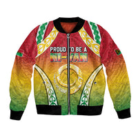 Personalised Vanuatu Bomber Jacket Proud To Be A Ni-Van With Tribal Pattern LT05 Unisex Reggae - Polynesian Pride