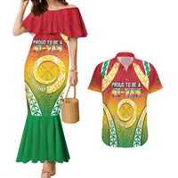 Personalised Vanuatu Couples Matching Mermaid Dress and Hawaiian Shirt Proud To Be A Ni-Van With Tribal Pattern LT05 Reggae - Polynesian Pride