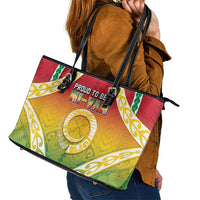 Vanuatu Leather Tote Bag Proud To Be A Ni-Van With Tribal Pattern
