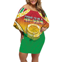 Personalised Vanuatu Off Shoulder Short Dress Proud To Be A Ni-Van With Tribal Pattern LT05 Women Reggae - Polynesian Pride