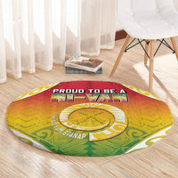 Vanuatu Round Carpet Proud To Be A Ni-Van With Tribal Pattern