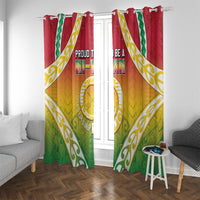 Vanuatu Window Curtain Proud To Be A Ni-Van With Tribal Pattern LT05 With Grommets Reggae - Polynesian Pride