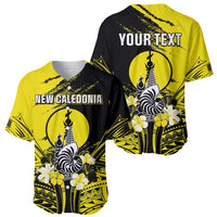 Personalised New Caledonia Day Baseball Jersey Kanaky Flag Coat Of Arms Polynesian Pattern