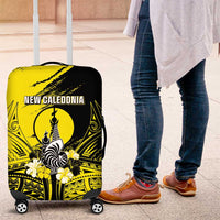 New Caledonia Day Luggage Cover Kanaky Flag Coat Of Arms Polynesian Pattern LT05 Yellow - Polynesian Pride