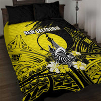 New Caledonia Day Quilt Bed Set Kanaky Flag Coat Of Arms Polynesian Pattern