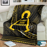 Polynesia Childhood Cancer Awareness Blanket You Are Stronger Than Cancer LT05 - Polynesian Pride