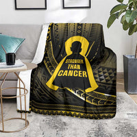 Polynesia Childhood Cancer Awareness Blanket You Are Stronger Than Cancer LT05 - Polynesian Pride