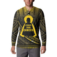 Personalised Polynesia Childhood Cancer Awareness Button Sweatshirt You Are Stronger Than Cancer LT05 - Polynesian Pride