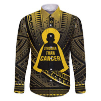 Personalised Polynesia Childhood Cancer Awareness Family Matching Puletasi and Hawaiian Shirt You Are Stronger Than Cancer