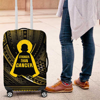 Polynesia Childhood Cancer Awareness Luggage Cover You Are Stronger Than Cancer LT05 Black - Polynesian Pride