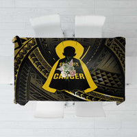 Polynesia Childhood Cancer Awareness Tablecloth You Are Stronger Than Cancer LT05 Black - Polynesian Pride