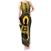 Personalised Polynesia Childhood Cancer Awareness Tank Maxi Dress You Are Stronger Than Cancer LT05 Women Black - Polynesian Pride
