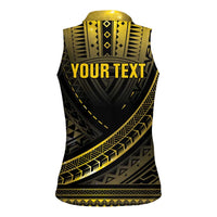 Personalised Polynesia Childhood Cancer Awareness Women Sleeveless Polo Shirt You Are Stronger Than Cancer