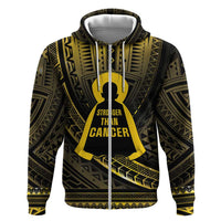 Personalised Polynesia Childhood Cancer Awareness Zip Hoodie You Are Stronger Than Cancer LT05 Zip Hoodie Black - Polynesian Pride