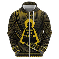 Personalised Polynesia Childhood Cancer Awareness Zip Hoodie You Are Stronger Than Cancer LT05 - Polynesian Pride