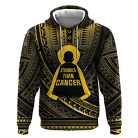 Personalised Polynesia Childhood Cancer Awareness Zip Hoodie You Are Stronger Than Cancer LT05 Pullover Hoodie Black - Polynesian Pride