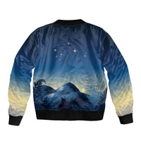 New Zealand Matariki Bomber Jacket Maori Waka With Silver Fern LT05 - Polynesian Pride