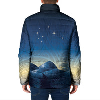 New Zealand Matariki Padded Jacket Maori Waka With Silver Fern LT05 - Polynesian Pride