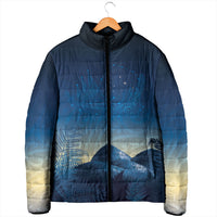 New Zealand Matariki Padded Jacket Maori Waka With Silver Fern LT05 - Polynesian Pride