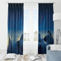 New Zealand Matariki Window Curtain Maori Waka With Silver Fern LT05 - Polynesian Pride