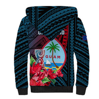 Guam Sherpa Hoodie Latte Stone Mix Bougainvillea Polynesian Pattern LT05 - Polynesian Pride