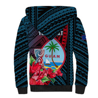 Personalized Guam Sherpa Hoodie Latte Stone Mix Bougainvillea Polynesian Pattern LT05 - Polynesian Pride