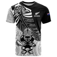 Custom New Zealand Fern Rugby T Shirt World Cup 2023 Go Aotearoa Maori Pattern LT05 Black - Polynesian Pride