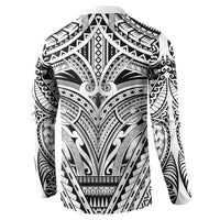 Polynesian Tattoo Inspired Cosplay Costume Button Sweatshirt Tribal Warrior White LT05 - Polynesian Pride