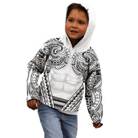 Polynesian Tattoo Inspired Cosplay Costume Kid Hoodie Tribal Warrior White LT05 - Polynesian Pride