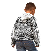 Polynesian Tattoo Inspired Cosplay Costume Kid Hoodie Tribal Warrior White LT05 - Polynesian Pride