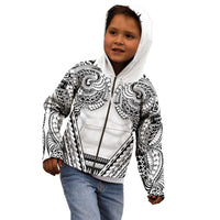 Polynesian Tattoo Inspired Cosplay Costume Kid Hoodie Tribal Warrior White LT05 - Polynesian Pride