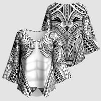 Polynesian Tattoo Inspired Cosplay Costume Kimono Sleeve Blouse Tribal Warrior White LT05 - Polynesian Pride