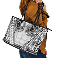 Polynesian Tattoo Inspired Cosplay Costume Leather Tote Bag Tribal Warrior White - Polynesian Pride