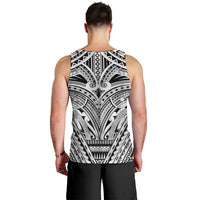 Polynesian Tattoo Inspired Cosplay Costume Men Tank Top Tribal Warrior White LT05 - Polynesian Pride